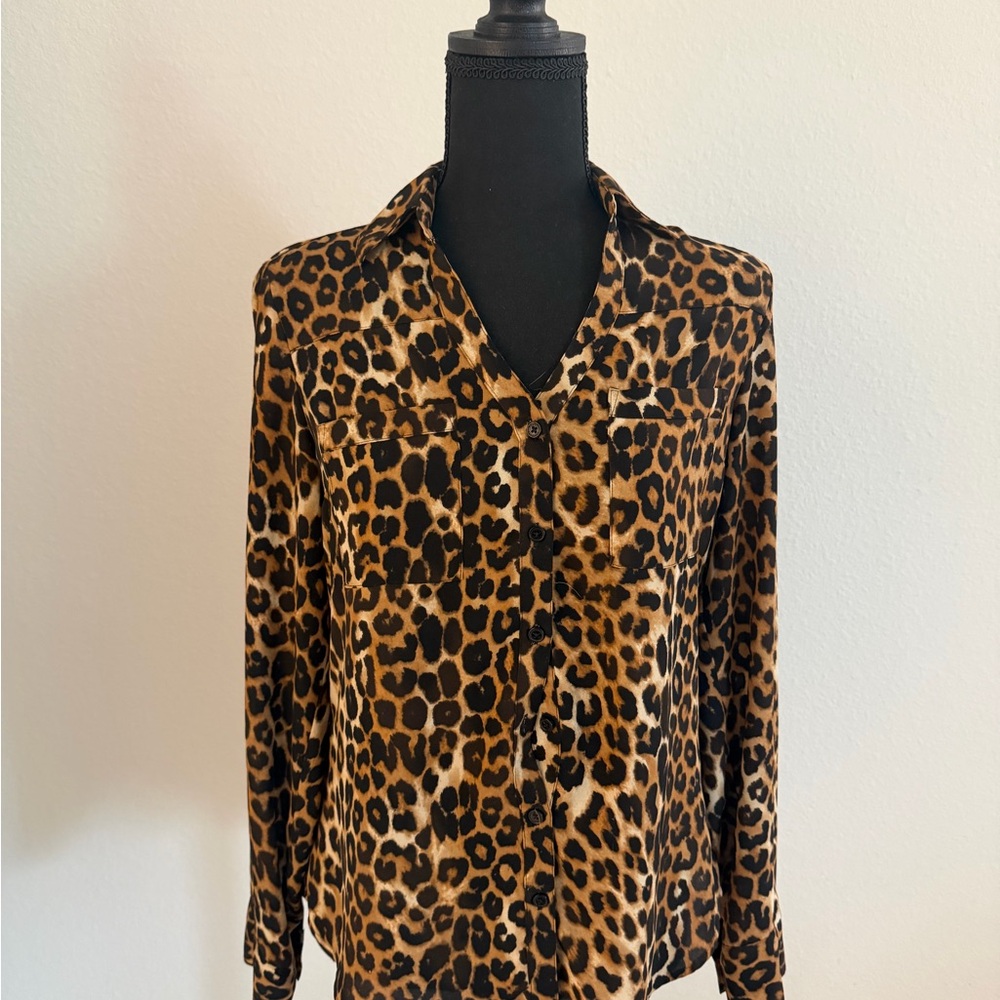Express Animal Print Button-Down Shirt